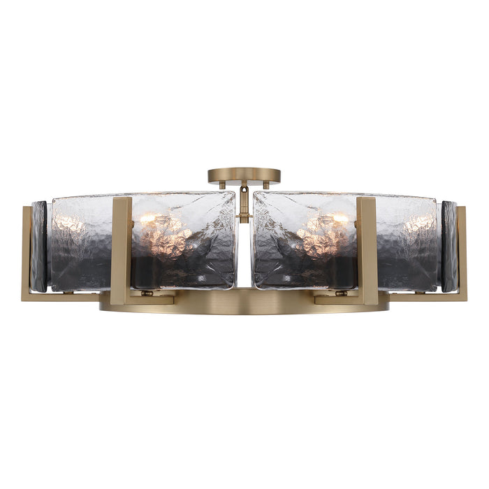Golden - 3164-6SF BCB-SWG - Six Light Semi-Flush Mount - Aenon - Brushed Champagne Brass