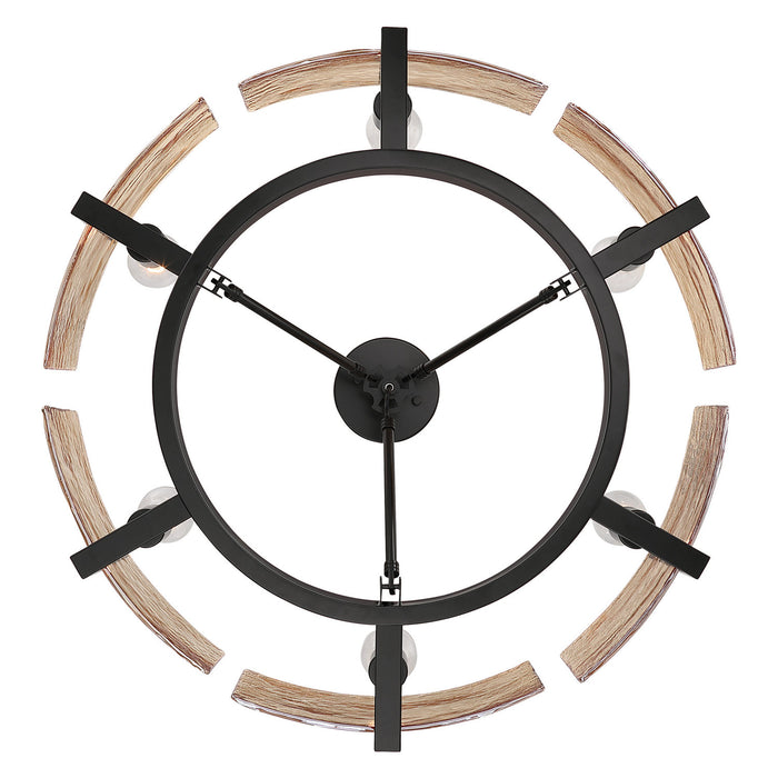 Golden - 3164-6SF BLK-AWG - Six Light Semi-Flush Mount - Aenon - Matte Black