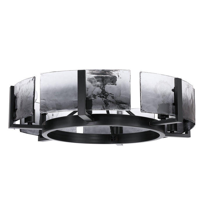 Golden - 3164-6SF BLK-SWG - Six Light Semi-Flush Mount - Aenon - Matte Black
