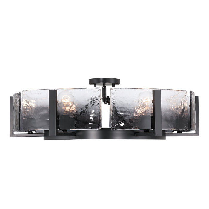 Golden - 3164-6SF BLK-SWG - Six Light Semi-Flush Mount - Aenon - Matte Black