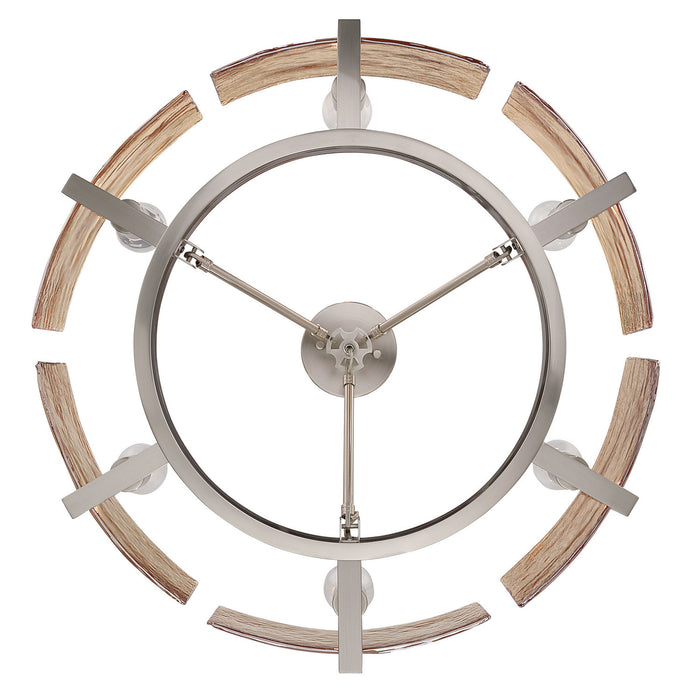 Golden - 3164-6SF PW-AWG - Six Light Semi-Flush Mount - Aenon - Pewter
