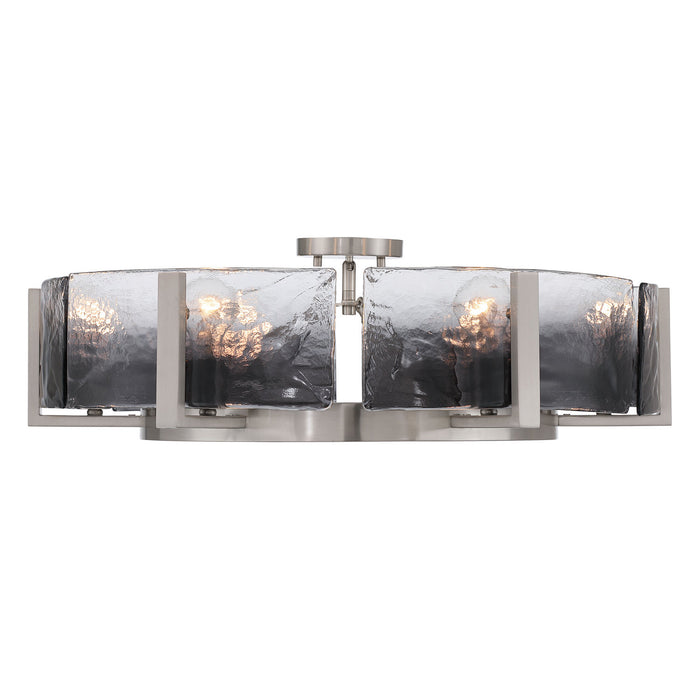 Golden - 3164-6SF PW-SWG - Six Light Semi-Flush Mount - Aenon - Pewter