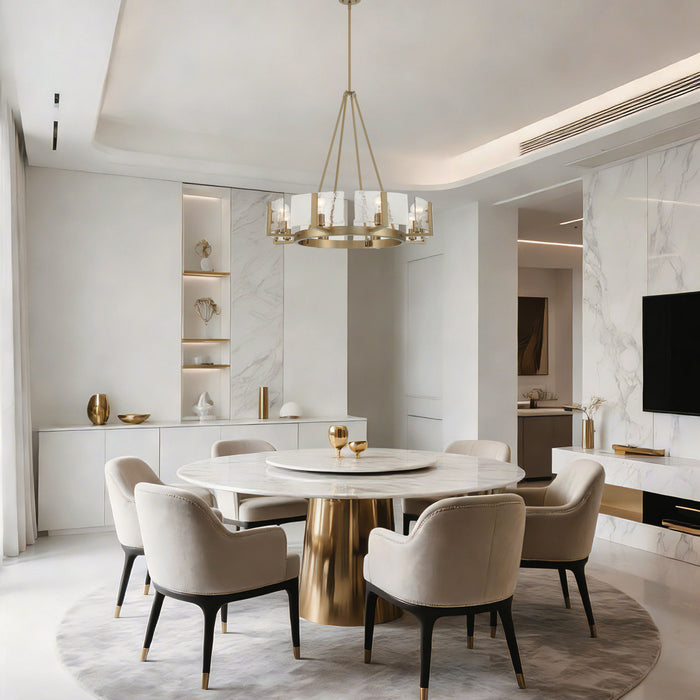 Golden - 3164-8 BCB-HWG - Eight Light Chandelier - Aenon - Brushed Champagne Brass