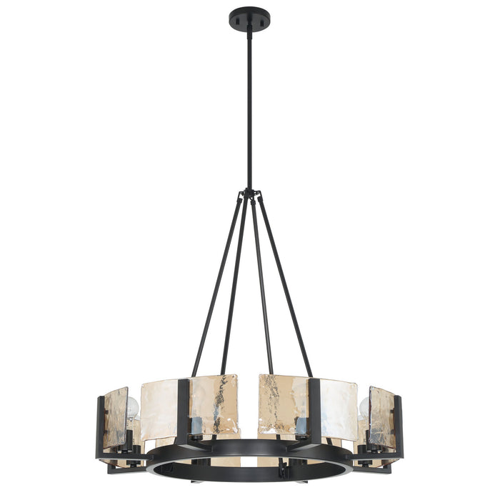 Golden - 3164-8 BLK-AWG - Eight Light Chandelier - Aenon - Matte Black