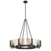 Golden - 3164-8 BLK-AWG - Eight Light Chandelier - Aenon - Matte Black