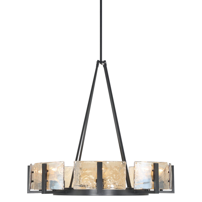 Golden - 3164-8 BLK-AWG - Eight Light Chandelier - Aenon - Matte Black