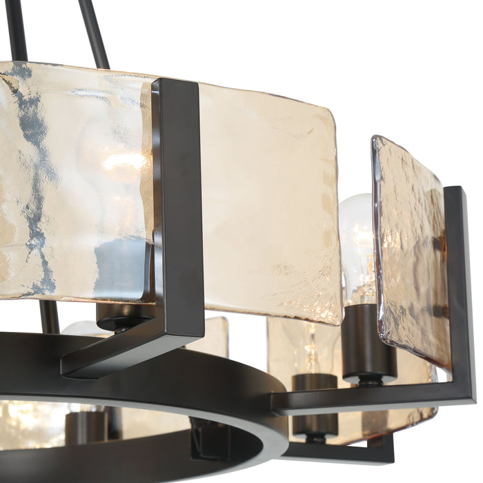 Golden - 3164-8 BLK-AWG - Eight Light Chandelier - Aenon - Matte Black