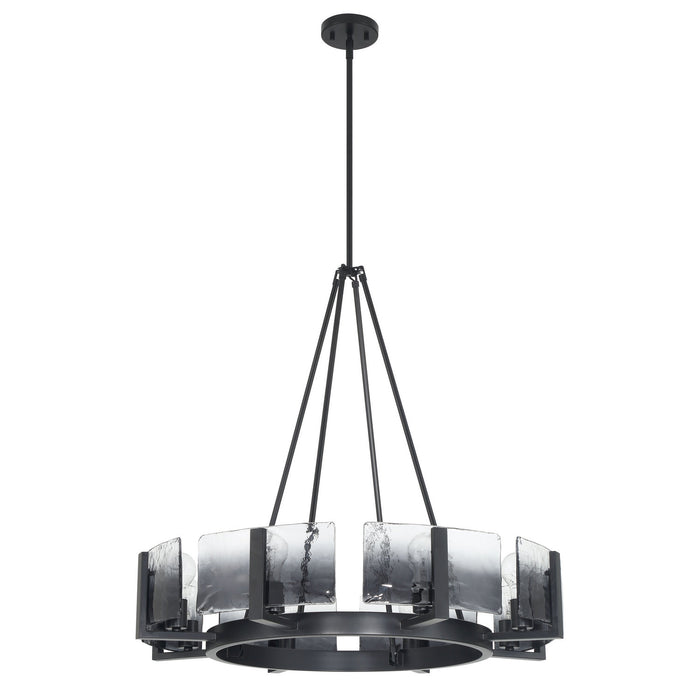 Golden - 3164-8 BLK-SWG - Eight Light Chandelier - Aenon - Matte Black