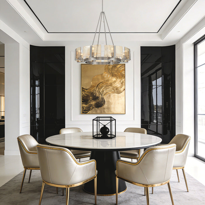 Golden - 3164-8 PW-AWG - Eight Light Chandelier - Aenon - Pewter