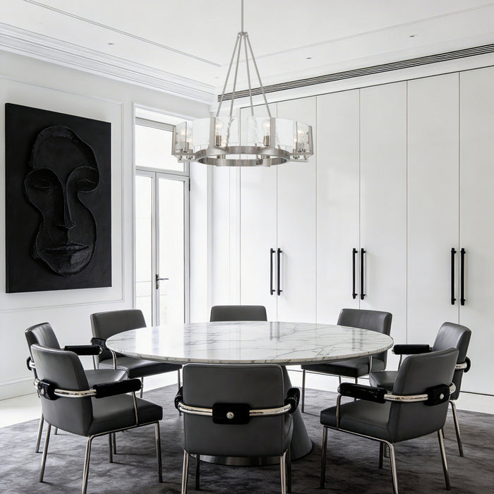 Golden - 3164-8 PW-HWG - Eight Light Chandelier - Aenon - Pewter