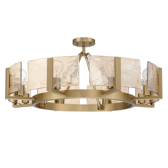 Golden - 3164-8SF BCB-AWG - Eight Light Semi-Flush Mount - Aenon - Brushed Champagne Brass