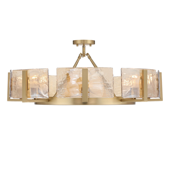 Golden - 3164-8SF BCB-AWG - Eight Light Semi-Flush Mount - Aenon - Brushed Champagne Brass