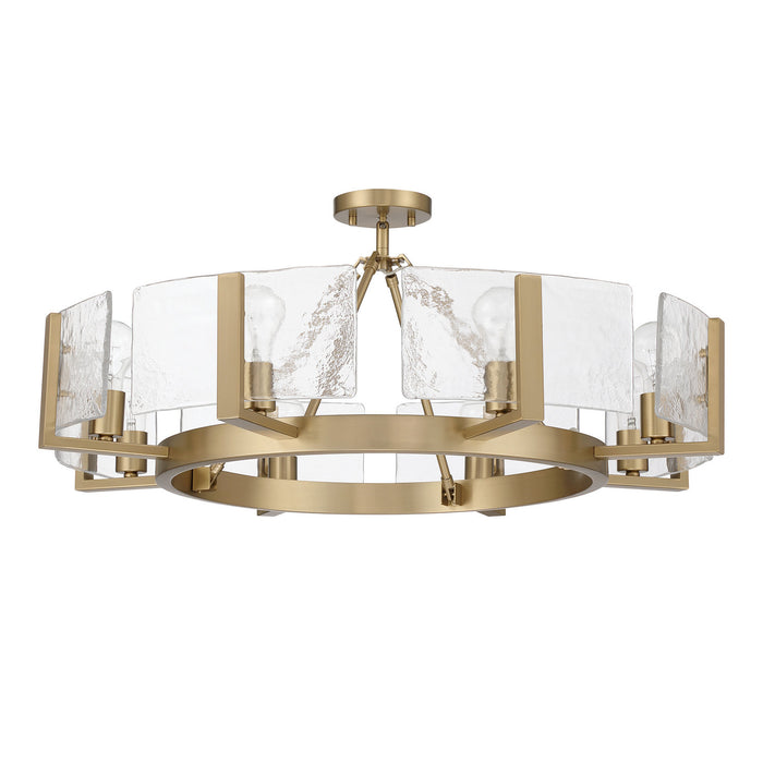 Golden - 3164-8SF BCB-HWG - Eight Light Semi-Flush Mount - Aenon - Brushed Champagne Brass