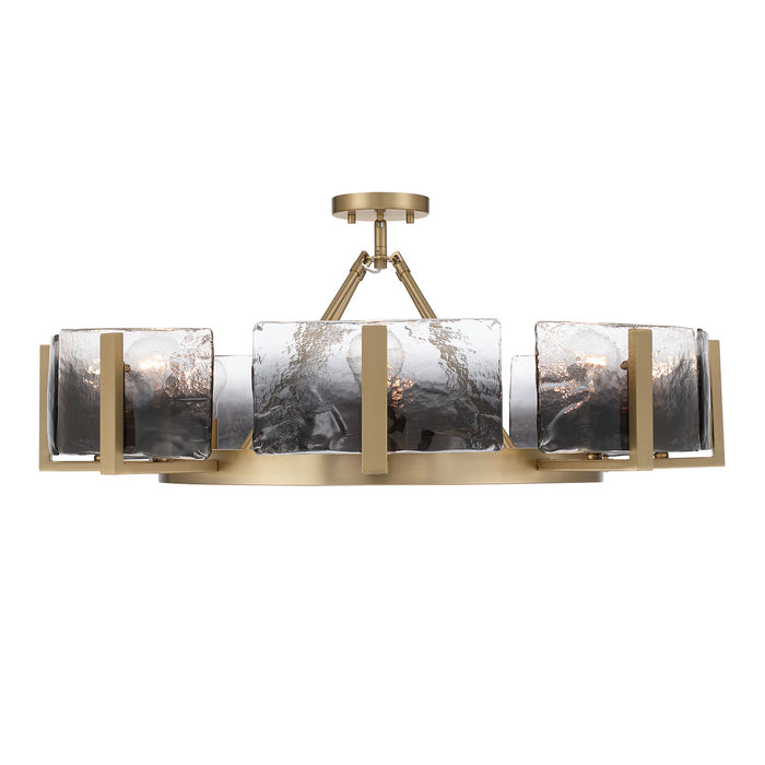 Golden - 3164-8SF BCB-SWG - Eight Light Semi-Flush Mount - Aenon - Brushed Champagne Brass