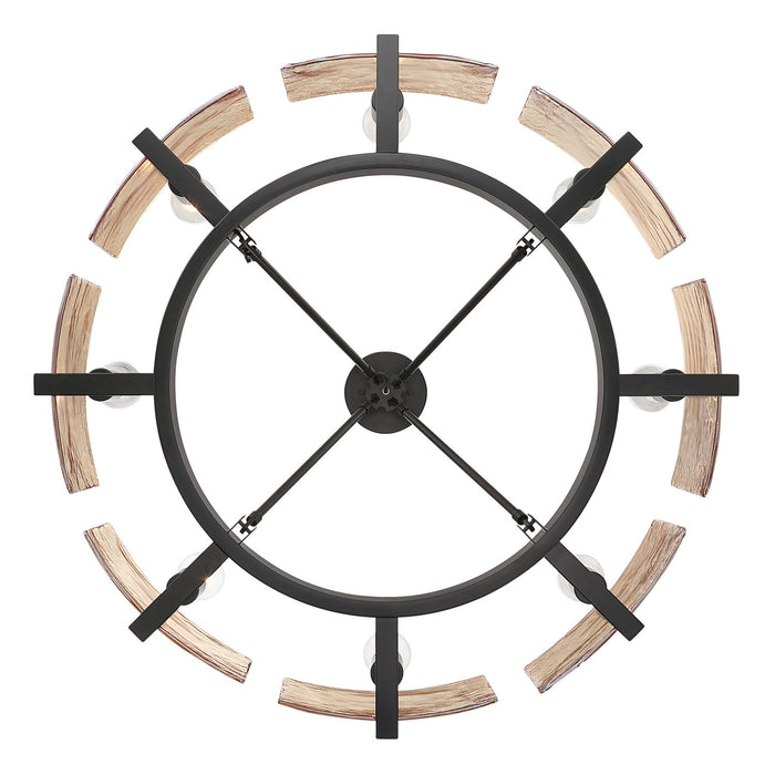 Golden - 3164-8SF BLK-AWG - Eight Light Semi-Flush Mount - Aenon - Matte Black