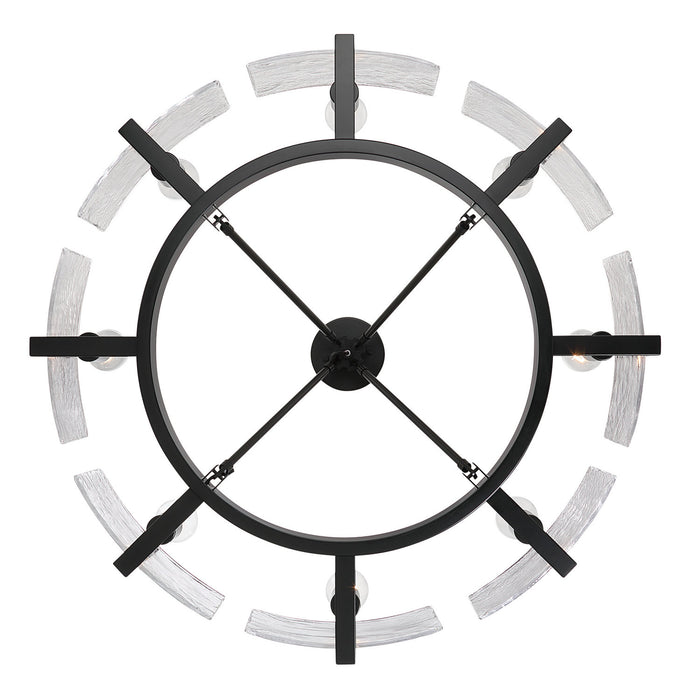 Golden - 3164-8SF BLK-HWG - Eight Light Semi-Flush Mount - Aenon - Matte Black