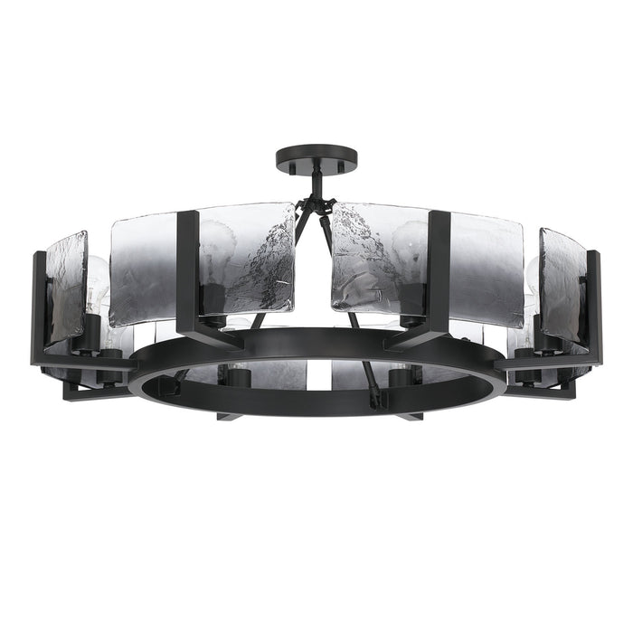 Golden - 3164-8SF BLK-SWG - Eight Light Semi-Flush Mount - Aenon - Matte Black