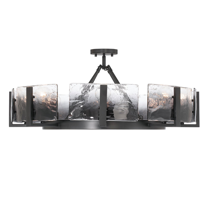 Golden - 3164-8SF BLK-SWG - Eight Light Semi-Flush Mount - Aenon - Matte Black