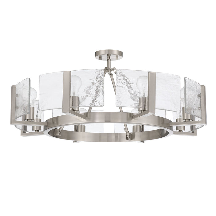 Golden - 3164-8SF PW-HWG - Eight Light Semi-Flush Mount - Aenon - Pewter