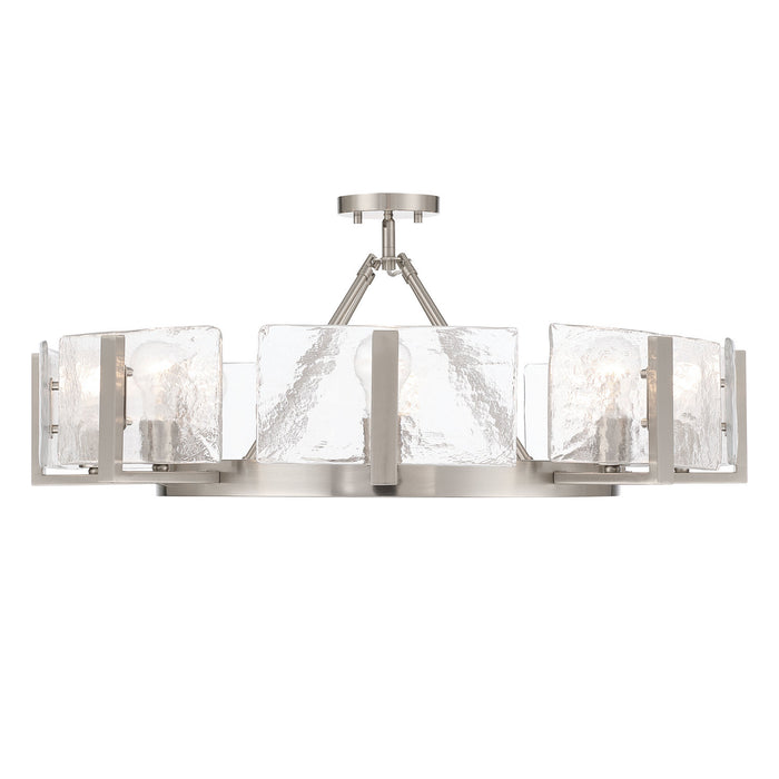 Golden - 3164-8SF PW-HWG - Eight Light Semi-Flush Mount - Aenon - Pewter