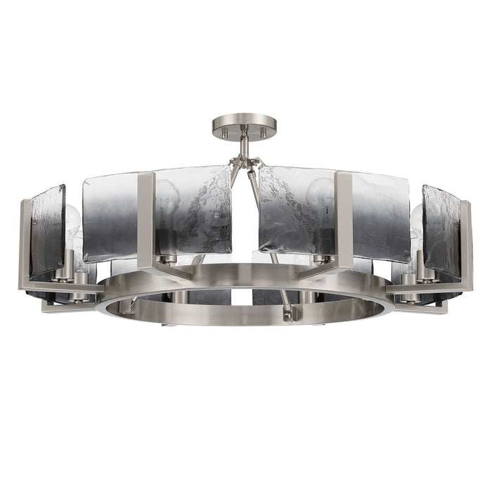Golden - 3164-8SF PW-SWG - Eight Light Semi-Flush Mount - Aenon - Pewter