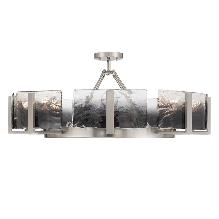 Golden - 3164-8SF PW-SWG - Eight Light Semi-Flush Mount - Aenon - Pewter