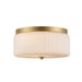 Trans Globe Imports - 16232 AG-FR - Two Light Flush Mount - Quartz Quarters - Antique Gold / Frosted