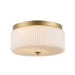 Trans Globe Imports - 16232 AG-FR - Two Light Flush Mount - Quartz Quarters - Antique Gold / Frosted