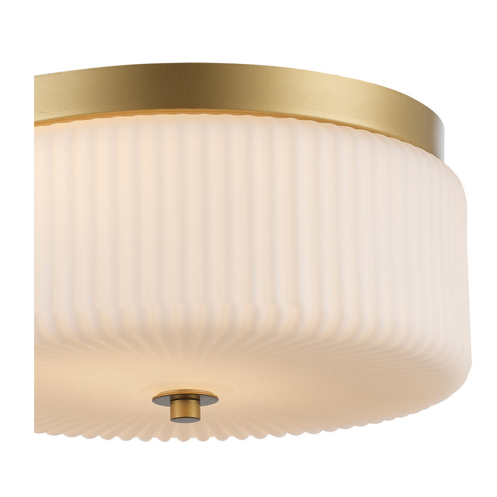 Trans Globe Imports - 16232 AG-FR - Two Light Flush Mount - Quartz Quarters - Antique Gold / Frosted
