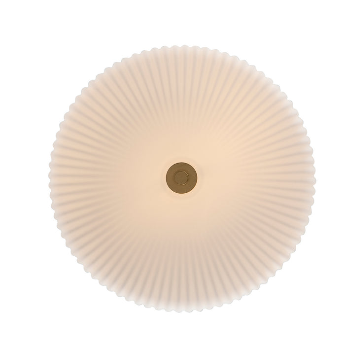 Trans Globe Imports - 16232 AG-FR - Two Light Flush Mount - Quartz Quarters - Antique Gold / Frosted