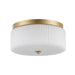 Trans Globe Imports - 16232 AG-FR - Two Light Flush Mount - Quartz Quarters - Antique Gold / Frosted