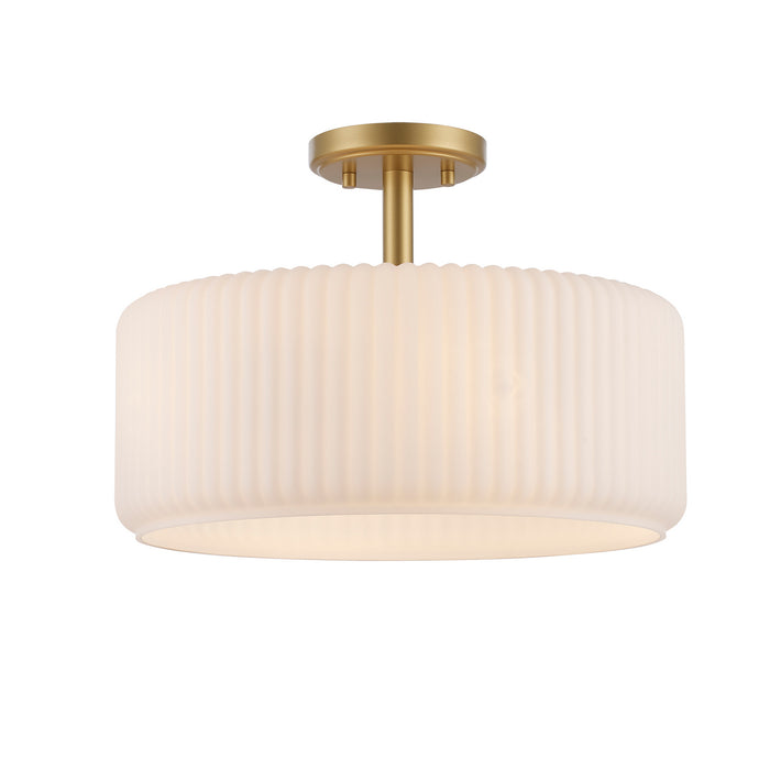 Trans Globe Imports - 16234 AG-FR - Four Light Semi-Flush Mount - Quartz Quarters - Antique Gold / Frosted