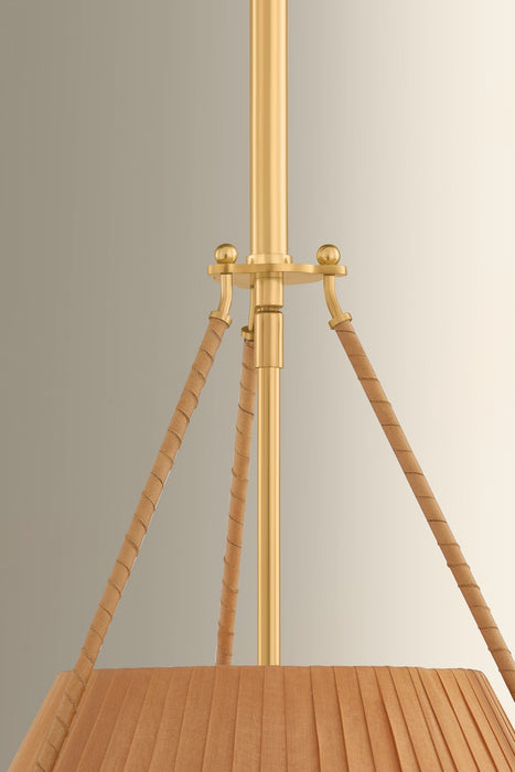 Hudson Valley - 1143-AGB - Three Light Pendant - Sunside - Aged Brass