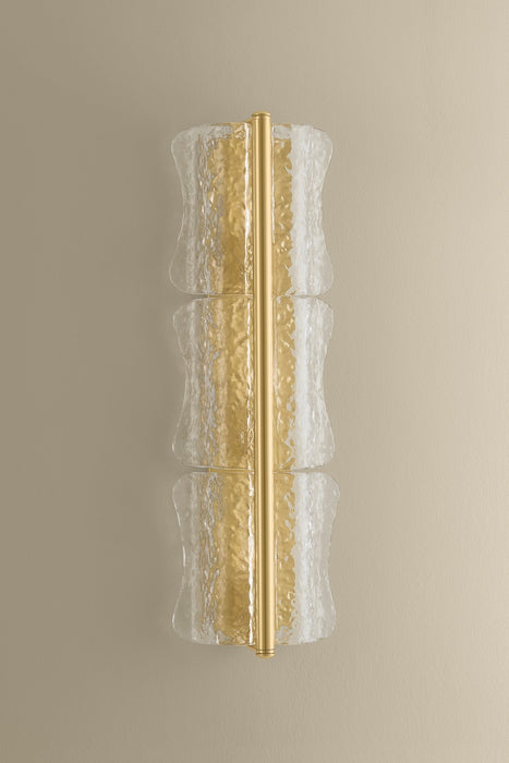 Hudson Valley - 1373-AGB - Three Light Wall Sconce - Fosterdale - Aged Brass