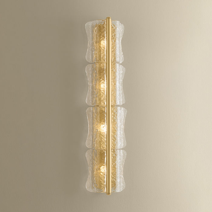 Hudson Valley - 1374-AGB - Four Light Wall Sconce - Fosterdale - Aged Brass
