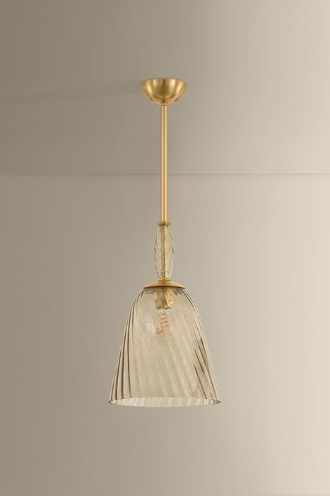 Hudson Valley - 2413-AGB - One Light Pendant - Bleecker - Aged Brass