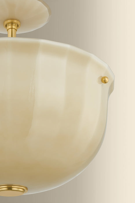 Hudson Valley - 3115-AGB - One Light Semi Flush Mount - Nevins - Aged Brass