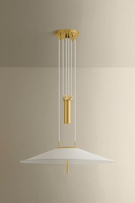 Hudson Valley - 4751-AGB/SWH - LED Pendant - Emmons - Aged Brass