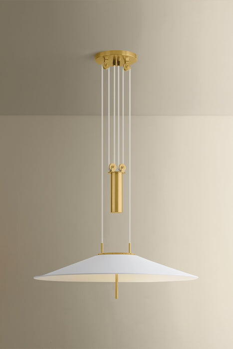 Hudson Valley - 4751-AGB/SWH - LED Pendant - Emmons - Aged Brass