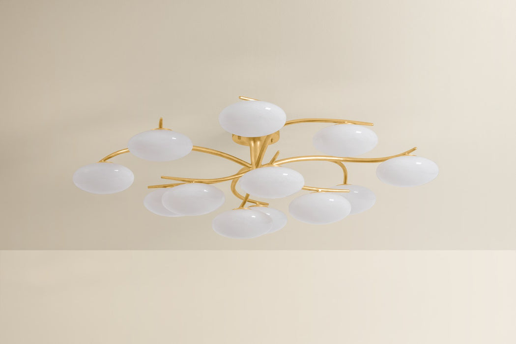Hudson Valley - 5013-VGL - LED Semi Flush Mount - Bayberry - Vintage Gold Leaf