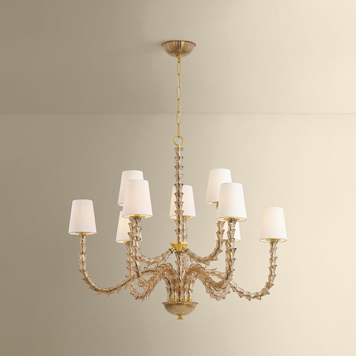 Hudson Valley - 6849-AGB - Nine Light Chandelier - Calumet - Aged Brass