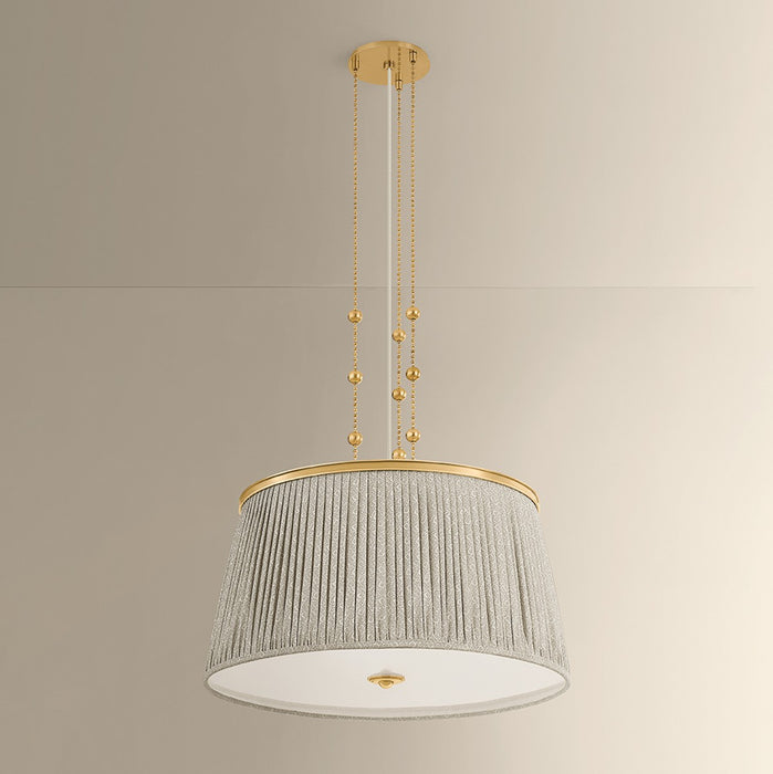 Hudson Valley - 8528-AGB - Three Light Pendant - Valeria - Aged Brass