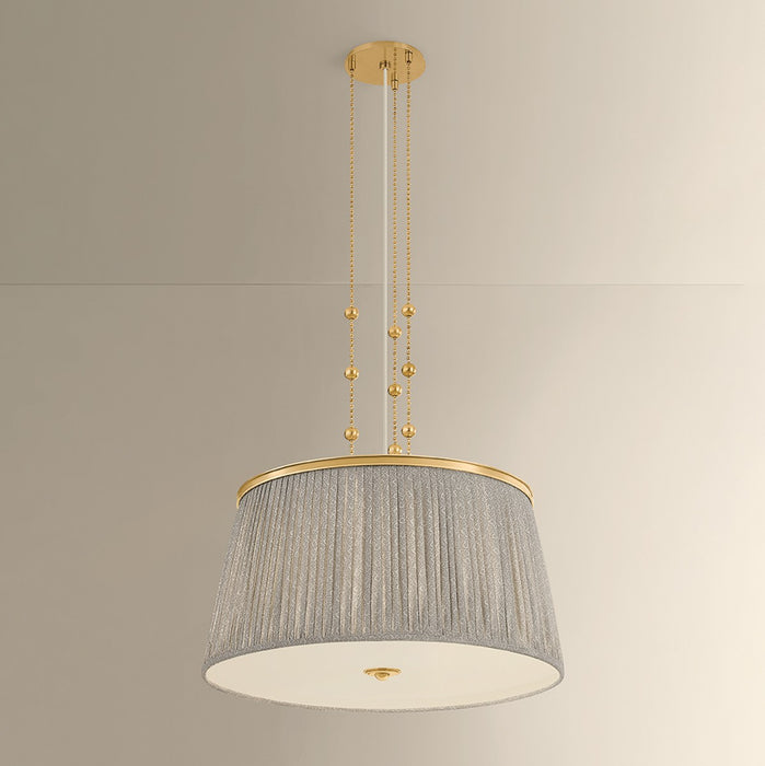 Hudson Valley - 8528-AGB - Three Light Pendant - Valeria - Aged Brass
