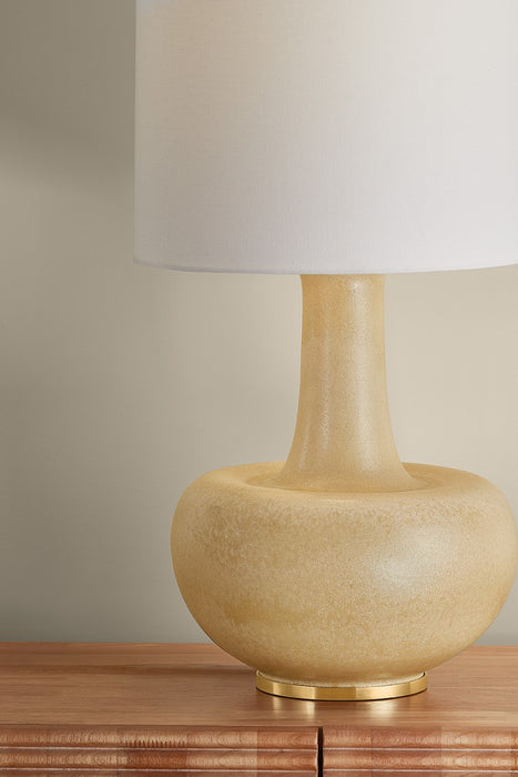 Hudson Valley - L2951-AGB/CTR - One Light Table Lamp - Plum Point - Aged Brass