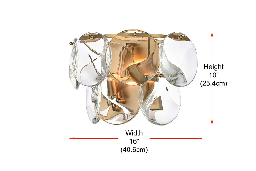 Elegant Lighting - 1010W16SG-01CR - Three Light Wall Sconce - Charlotte - Satin Gold
