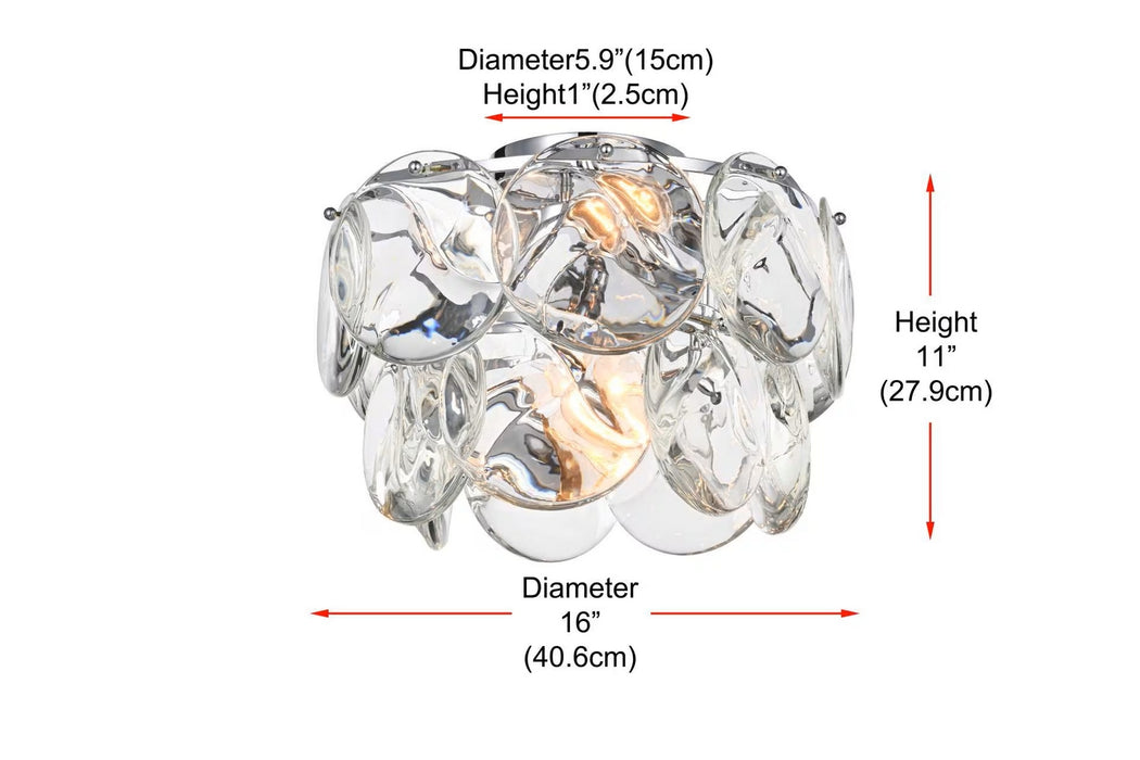Elegant Lighting - 1010F16C-01CR - Six Light Flush Mount - Charlotte - Chrome