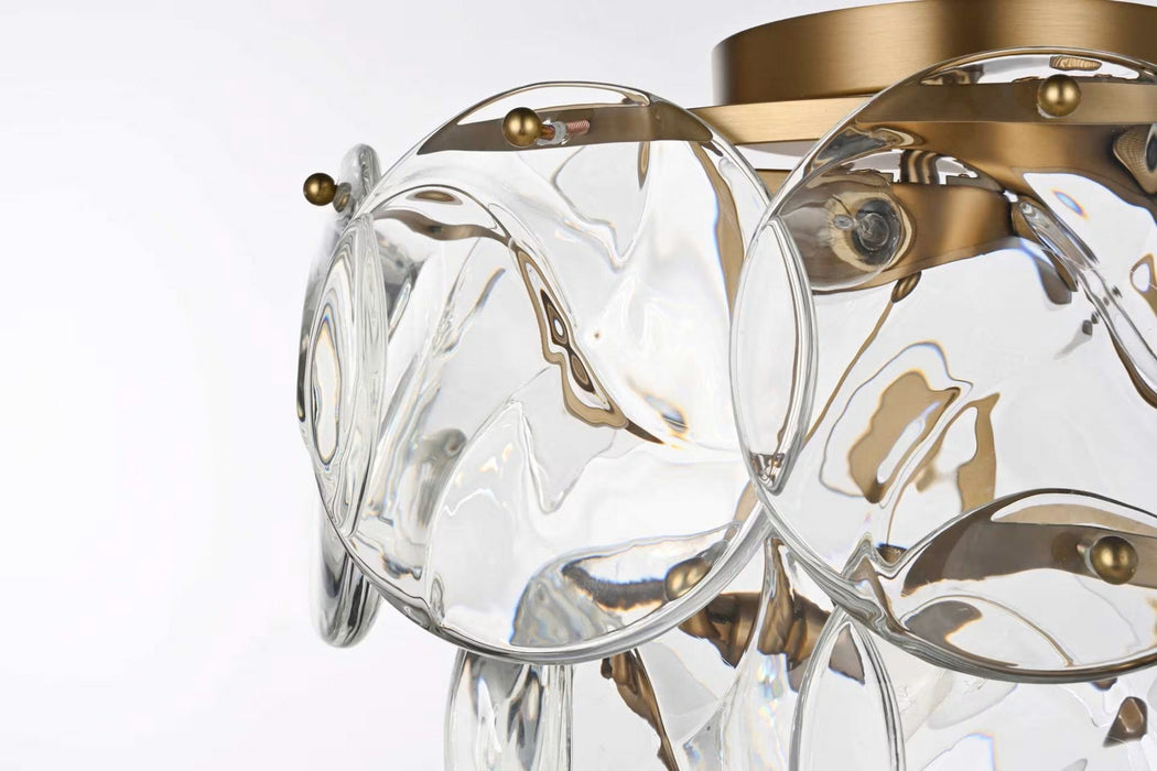 Elegant Lighting - 1010F16SG-01CR - Six Light Flush Mount - Charlotte - Satin Gold