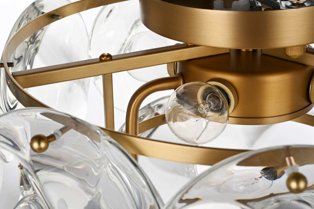 Elegant Lighting - 1010F16SG-01CR - Six Light Flush Mount - Charlotte - Satin Gold