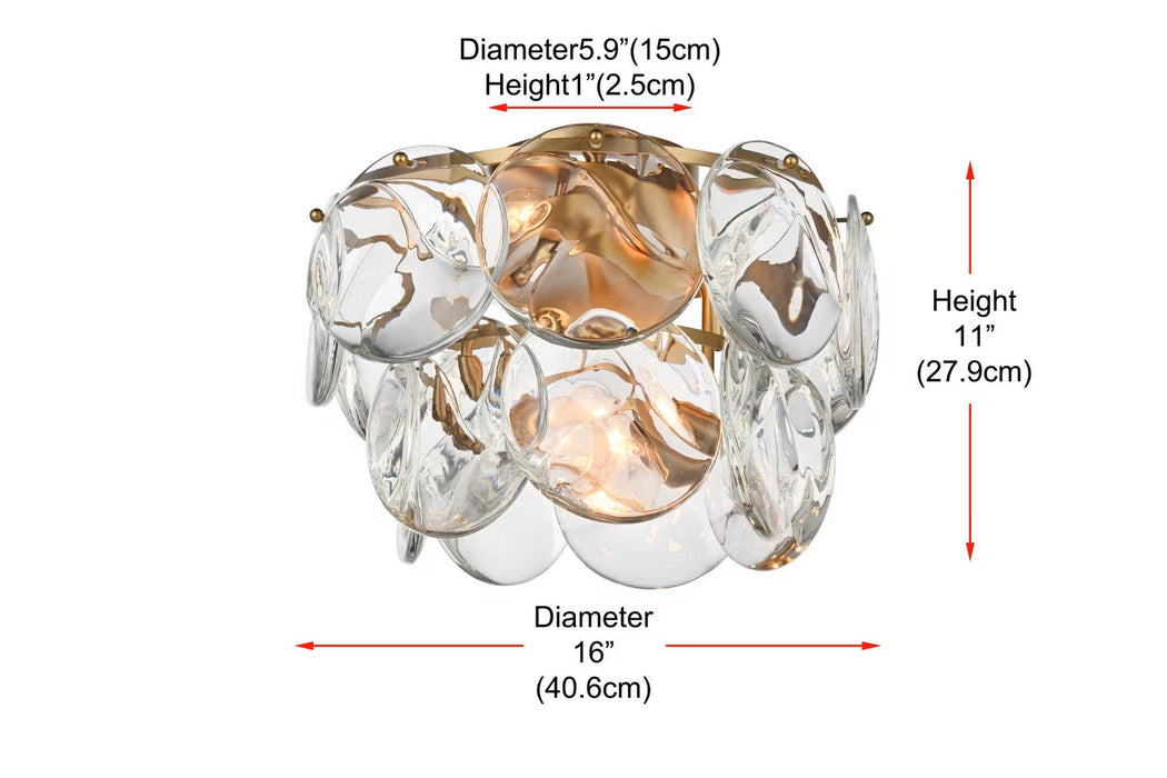 Elegant Lighting - 1010F16SG-01CR - Six Light Flush Mount - Charlotte - Satin Gold