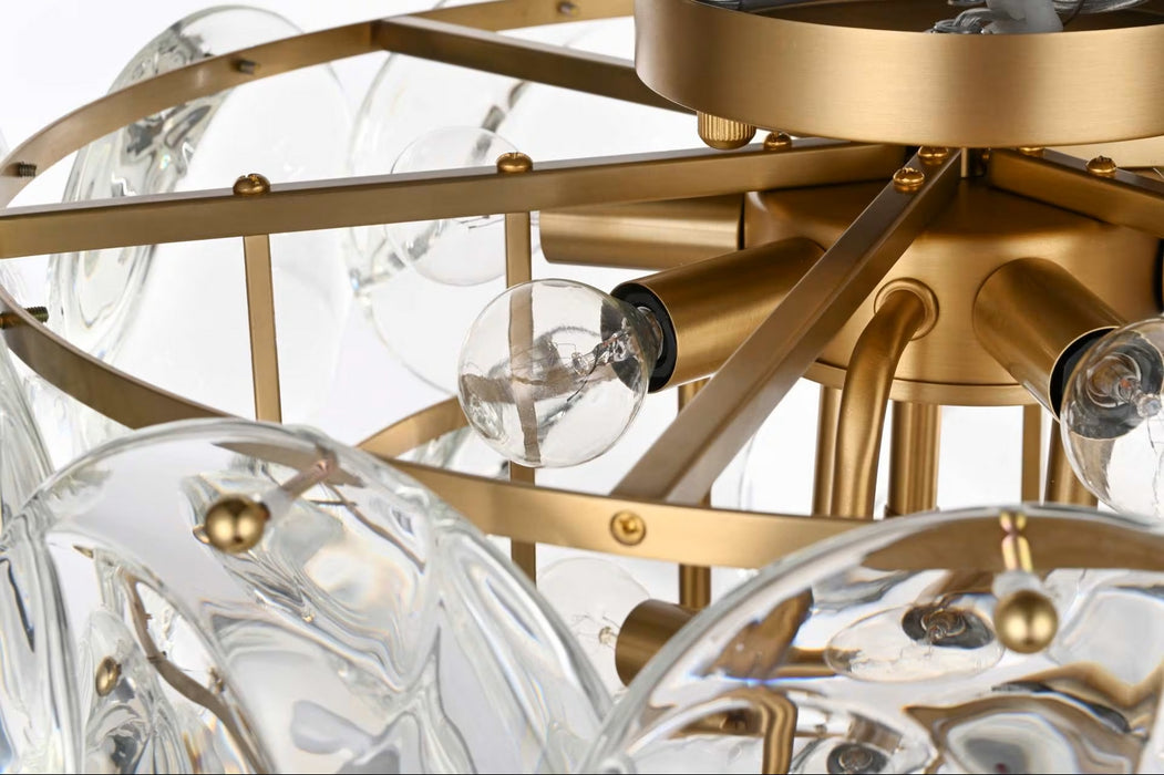 Elegant Lighting - 1010F20SG-01CR - 12 Light Flush Mount - Charlotte - Satin Gold